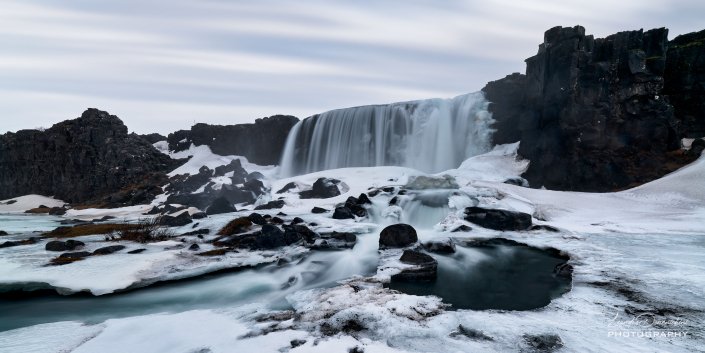 Öxarárfoss Waterfall