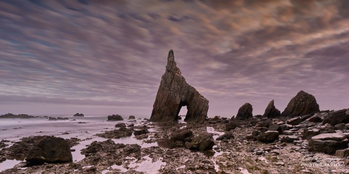 Playa Campiecho, Asturias, Spain - Aspect ratio 2:1, Panorama Playa de Gueirua