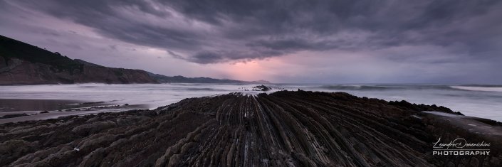 Zumaia Flysch, Basque Country, Spain - Aspect ratio 3:1, Extended Panorama Zumaia Flysch