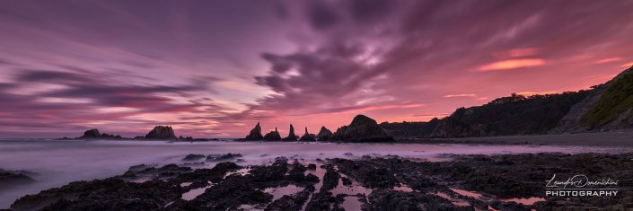 Playa de Gueirua, Asturias, Spain - Aspect ratio: 3:1, Etended Panorama Playa de Gueirua