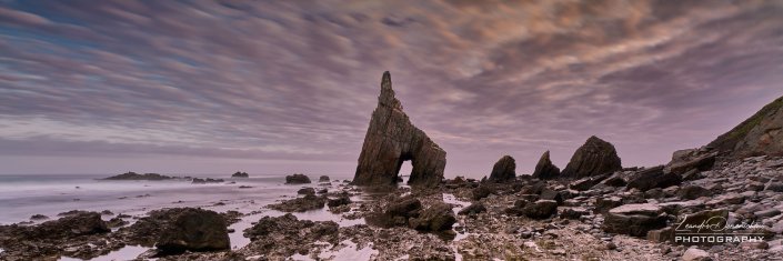 Playa Campiecho, Asturias, Spain - Aspect ratio 3:1, Extended Panorama Playa Campiecho