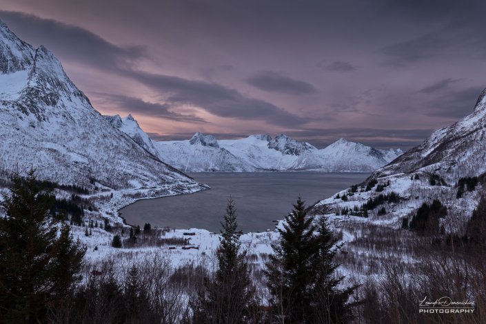 Panoramic view from the road to Husøy
